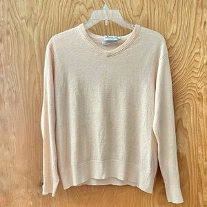 Peter Millar Crown Cool wool-linen sweater, light peach, size medium